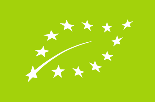 Unijne logo ekologicznej produkcji rolnej widoczne na etykietach win Eco Symfonia